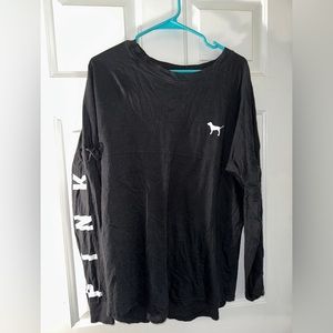 VSPINK LONG SLEEVE TOP - BLACK LACE ON ELBOWS